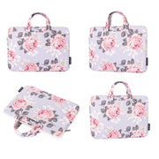 H40-B01 White Rose Pattern Laptop Case Bag Computer Liner Bag With Handle, Size: 13 Inch(Black)