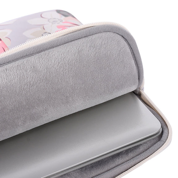 H40-B01 White Rose Pattern Laptop Case Bag Computer Liner Bag With Handle, Size: 13 Inch(Grey)