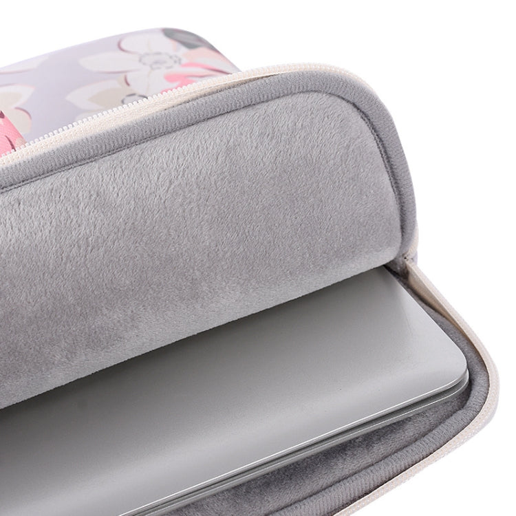H40-B01 White Rose Pattern Laptop Case Bag Computer Liner Bag With Handle, Size: 14 Inch(Blue)