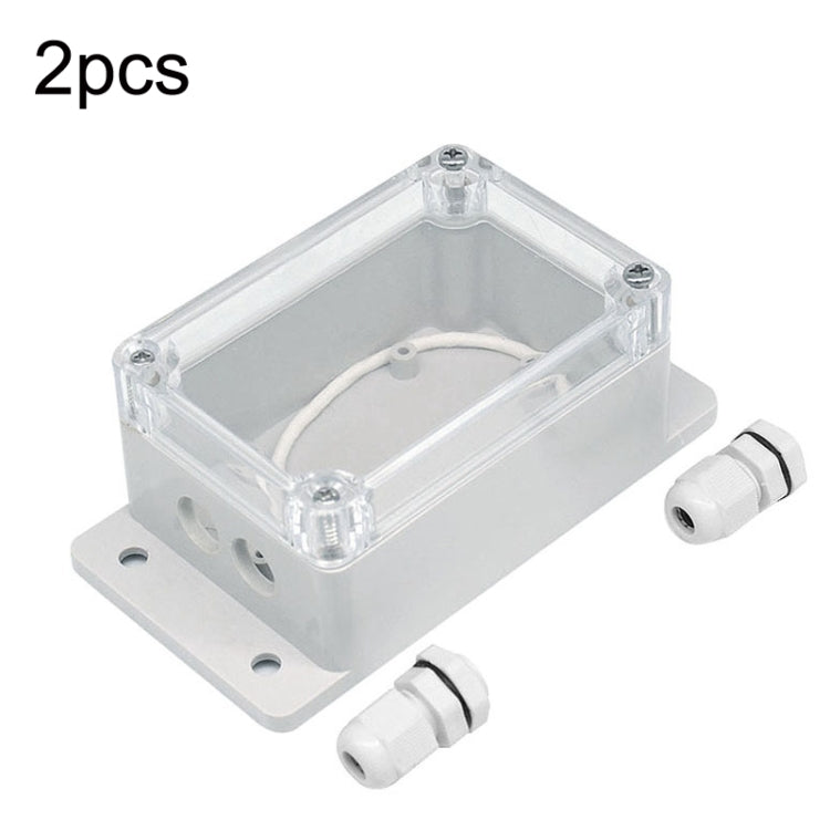 2pcs Switch Modified Part IP66 Water-resistant Shell Transparent Upper Hole PG7+Wiring Port