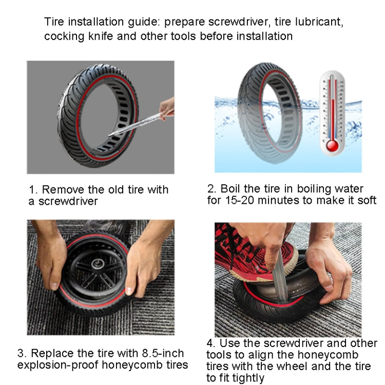 Electric Scooter 8.5 inch Honeycomb Solid Tire For Xiaomi M365/M365 Pro /1S/Pro2/Essential(Blue)