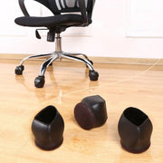 5pcs/set Wheel Chair Foot Cover Computer Chair Roller Fixer(Black)