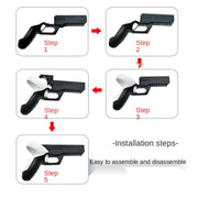 For Meta  Quest 2 VR Controller 1pair Sturdy Shooting Handle Holder(Black)
