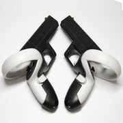 For Meta  Quest 2 VR Controller 1pair Sturdy Shooting Handle Holder(Black)