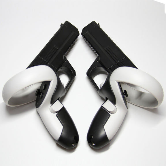 For Meta  Quest 2 VR Controller 1pair Sturdy Shooting Handle Holder(Black)