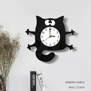 CC040 Children Cartoon Quiet Hanging Clock Home Decoration Simple Clocks(Black)