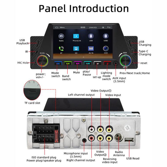 4.7 inch AUTO/CarPlay Navigation Bluetooth FM Radio Car MP5 Marquee(161W)
