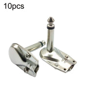 10pcs 6.35mm Right Angle Guitar Plug Audio Microphone Amplifier Connector, Specification: Mono