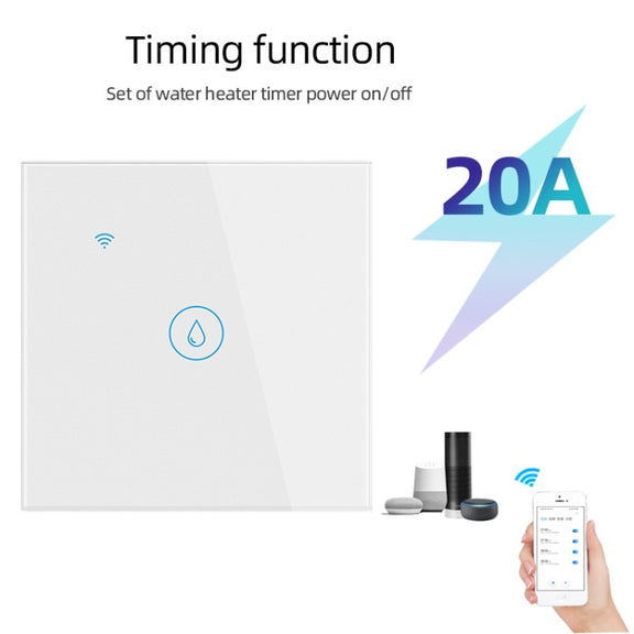 ZigBee 20A Water Heater Switch Black High Power Time Voice Control EU Plug