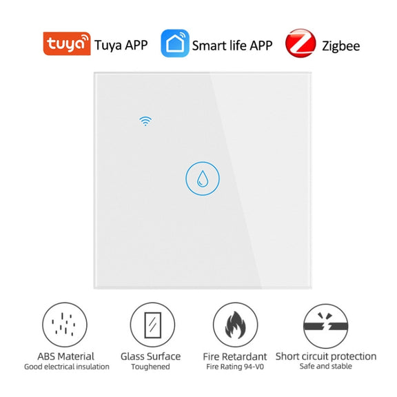 ZigBee 20A Water Heater Switch Black High Power Time Voice Control EU Plug