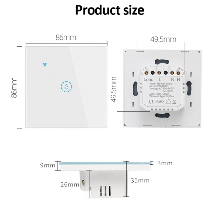 WIFI 20A Water Heater Switch White High Power Time Voice Control EU Plug