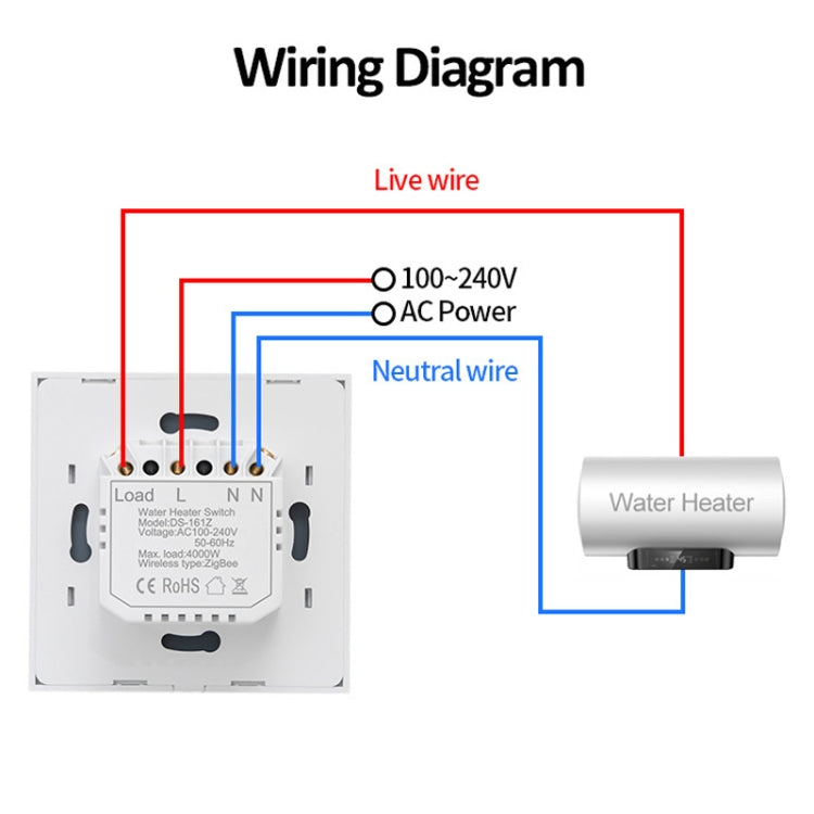WIFI 20A Water Heater Switch White High Power Time Voice Control EU Plug