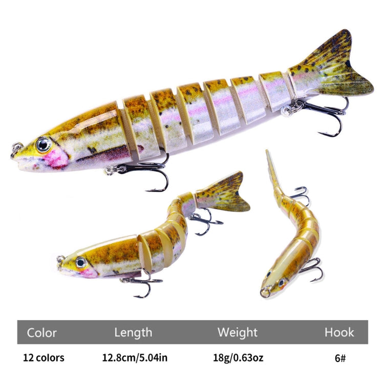 HENGJIA JM064 Multi-section Fish Minnow Bionic Fake Lures Sea Fishing Sinking Lures, Size: 12.8cm 18g(2)