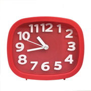 Square Candy Color Stereo Digital Silent Alarm Clock Children Student Alarm Clock(Red)
