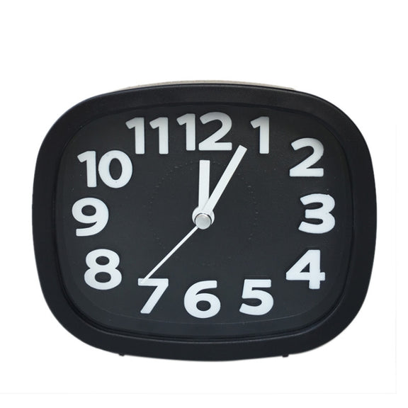 Square Candy Color Stereo Digital Silent Alarm Clock Children Student Alarm Clock(Black)