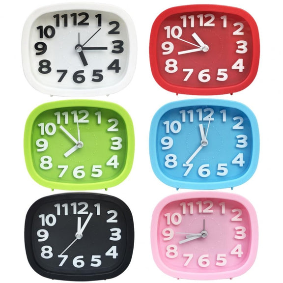 Square Candy Color Stereo Digital Silent Alarm Clock Children Student Alarm Clock(Green)