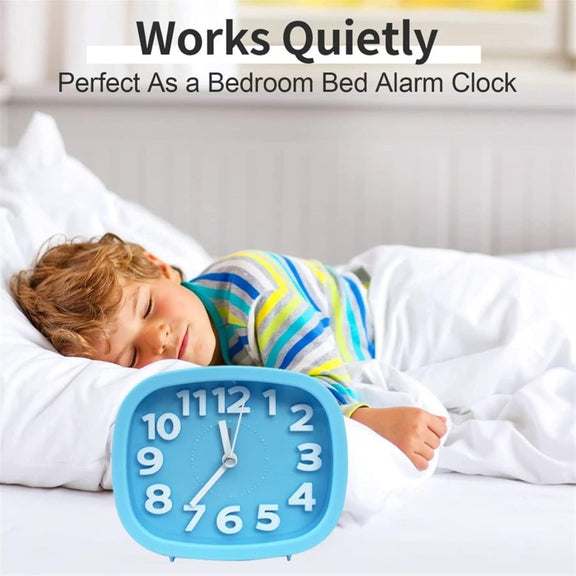 Square Candy Color Stereo Digital Silent Alarm Clock Children Student Alarm Clock(Black)