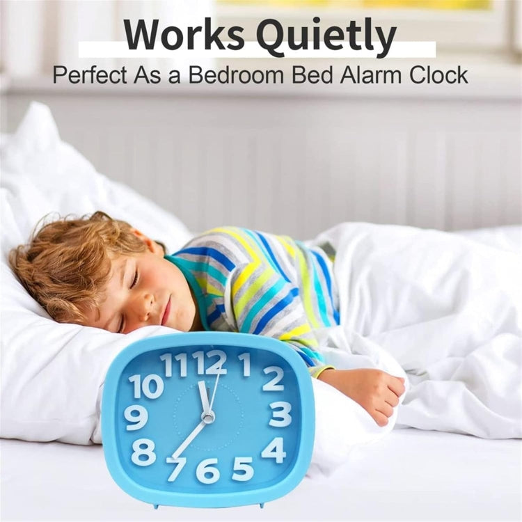 Square Candy Color Stereo Digital Silent Alarm Clock Children Student Alarm Clock(Red)