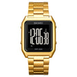 SKMEI 1879 Square Large Screen Men Steel Belt Multi-function EL Luminous Watch, Color: Gold - free shipping - PMC TechLife - Order now!