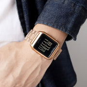 SKMEI 1879 Square Large Screen Men Steel Belt Multi-function EL Luminous Watch, Color: Black Black Machine