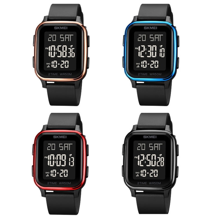 SKMEI 1858 Square Water-resistant Digital Dual Display LED Luminous Watch(Blue)