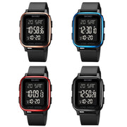 SKMEI 1858 Square Water-resistant Digital Dual Display LED Luminous Watch(Rose Gold)