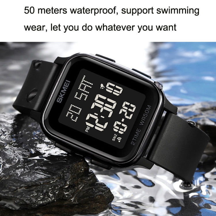 SKMEI 1858 Square Water-resistant Digital Dual Display LED Luminous Watch(Red)