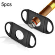 5pcs Mini Black Stainless Steel Double Edge Cigar Scissors Cigar Crushers - Cigarette Box & Ashtrays by PMC TechLife | Online Shopping South Africa | PMC TechLife