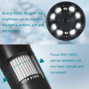 50X-1000X Wireless WIFI Connection LED Light Portable Digital Microscope, Specification: W05-Z11054