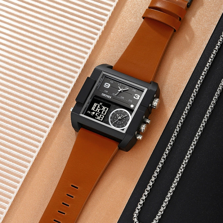 SKMEI 2020 Square Large Dial Triple Movement Men Sports Watch(Amber)