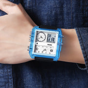 SKMEI 2020 Square Large Dial Triple Movement Men Sports Watch(Amber)