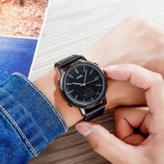 SKMEI 1652 Dual Movement Sports Leather Alloy Male Watch, Color: Black Shell Black Machine