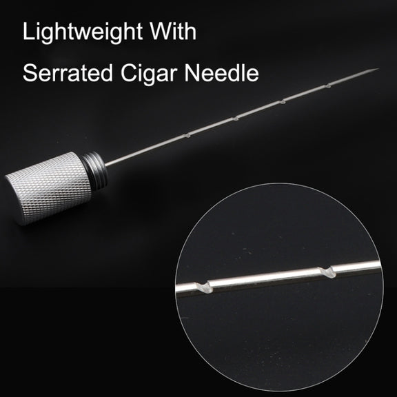 Lightweight With Serrated Cigar Needle Dredger Drilled Smoke Vent(Black)