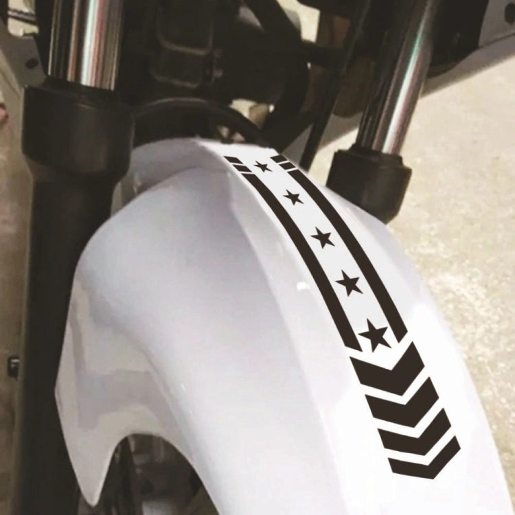 10pcs Motorcycle Car Fender Reflective Sticker Modified Decorative Water-resistant Sticker Arrow Star(Black)