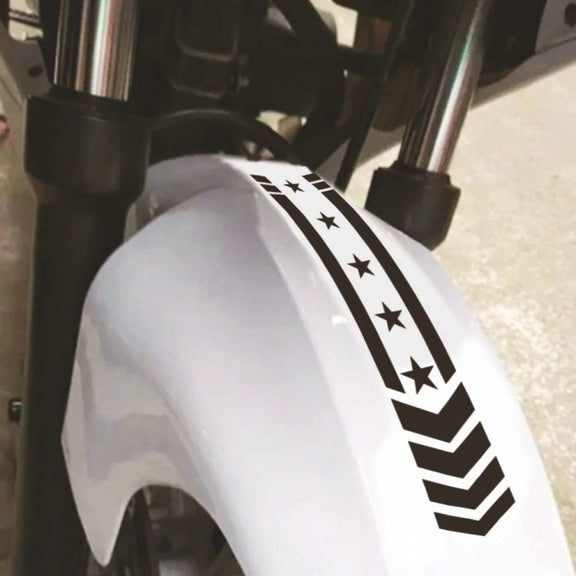 10pcs Motorcycle Car Fender Reflective Sticker Modified Decorative Water-resistant Sticker Arrow Star(Black)