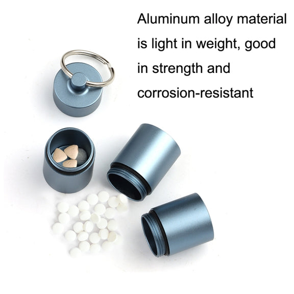 Outdoor First Aid Sealed Water-resistant Pill Jar Aluminum Alloy Portable Emergency Pill Box(Blue)