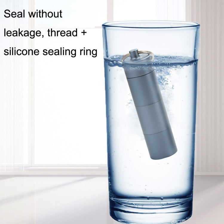 Outdoor First Aid Sealed Water-resistant Pill Jar Aluminum Alloy Portable Emergency Pill Box(Silver)