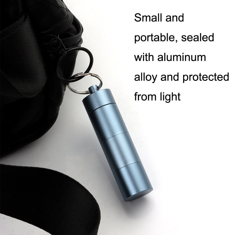 Outdoor First Aid Sealed Water-resistant Pill Jar Aluminum Alloy Portable Emergency Pill Box(Black)