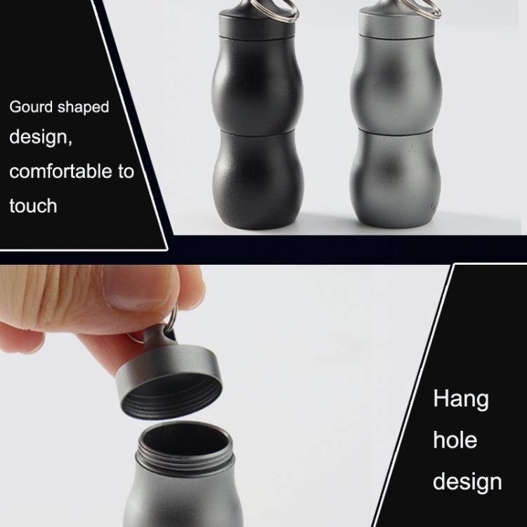 F25 Outdoor First Aid Pill Sealed Bottle Mini Water-resistant Metal Medicine Jar Keychain(Black)