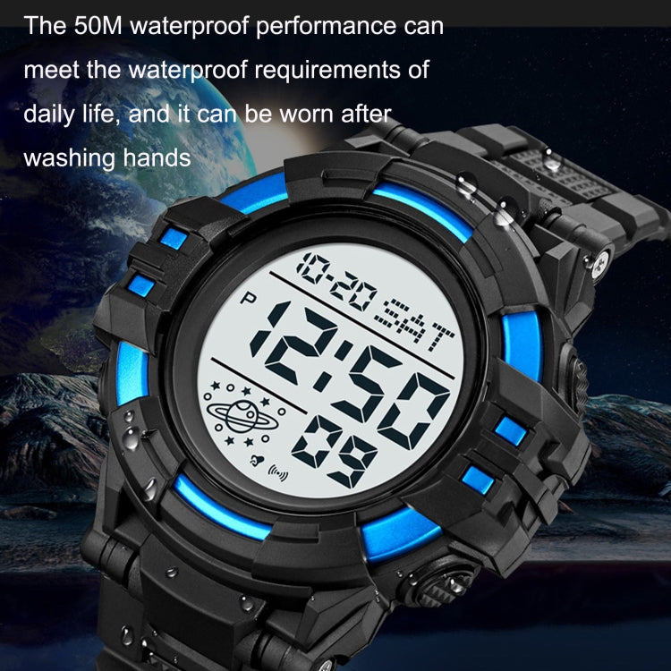 SKMEI 2003 Multifunctional Back Light Sports Watch Mens Countdown Date Alarm Clock Watch(Silver White Machine)