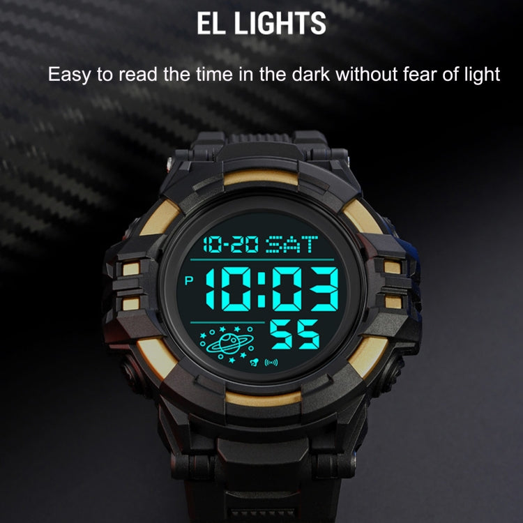 SKMEI 2003 Multifunctional Back Light Sports Watch Mens Countdown Date Alarm Clock Watch(Silver White Machine)