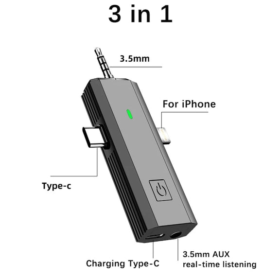 S17 Wireless  3 In 1 Lavalier MIC For Phone SLR Camera Loudspeaker ,Spec: One Drag 1 Full Black