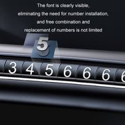 Vehicle Safety Hammer Temporary Parking Phone Number Plate(Black)