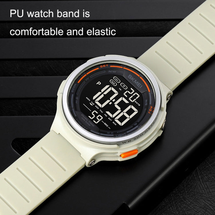 SKMEI 1841 Outdoor Sports Students Water-resistant Luminous Countdown Watch(Light Grey)