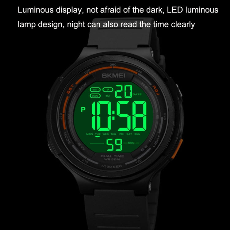 SKMEI 1841 Outdoor Sports Students Water-resistant Luminous Countdown Watch(Light Grey)