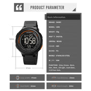 SKMEI 1841 Outdoor Sports Students Water-resistant Luminous Countdown Watch(Light Grey)