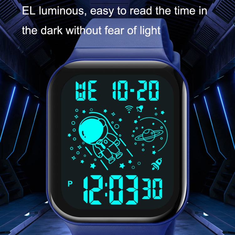 SKMEI 1863 Multifunctional Astronaut Student Digital Sports Square Watch(Black White Machine)