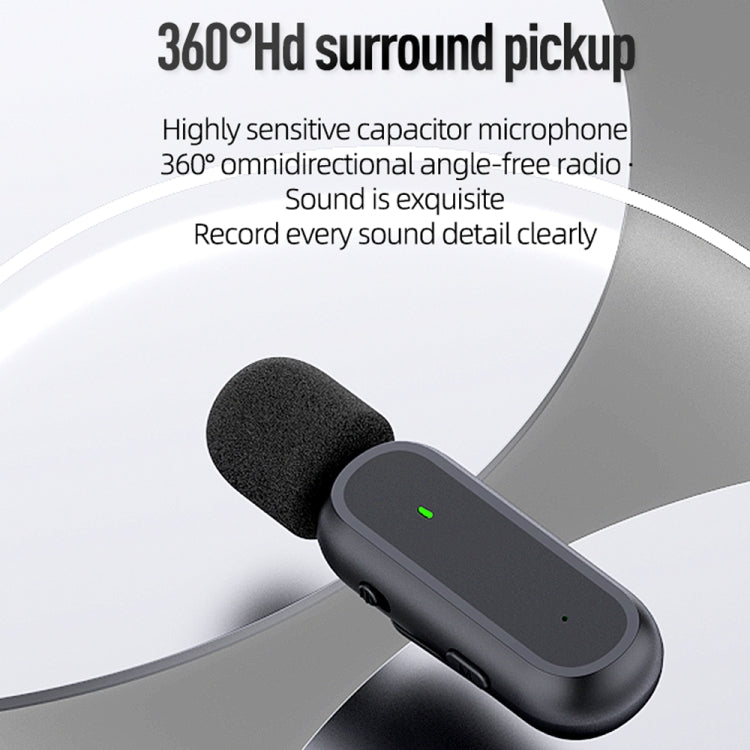 K63 One To Two  Wireless Lavalier Microphone With Charging Box Noise Reduction Video Record Mic,Spec: 8 Pin Interface