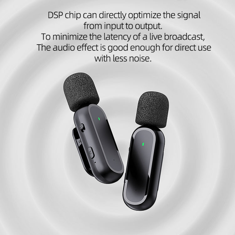 K61 One To  One Wireless Lavalier Microphone With Charging Box Noise Reduction Video Record Mic,Spec: 8 Pin Interface