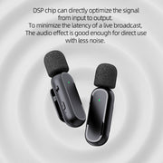 K61 One To  One Wireless Lavalier Microphone With Charging Box Noise Reduction Video Record Mic,Spec: 8 Pin Interface